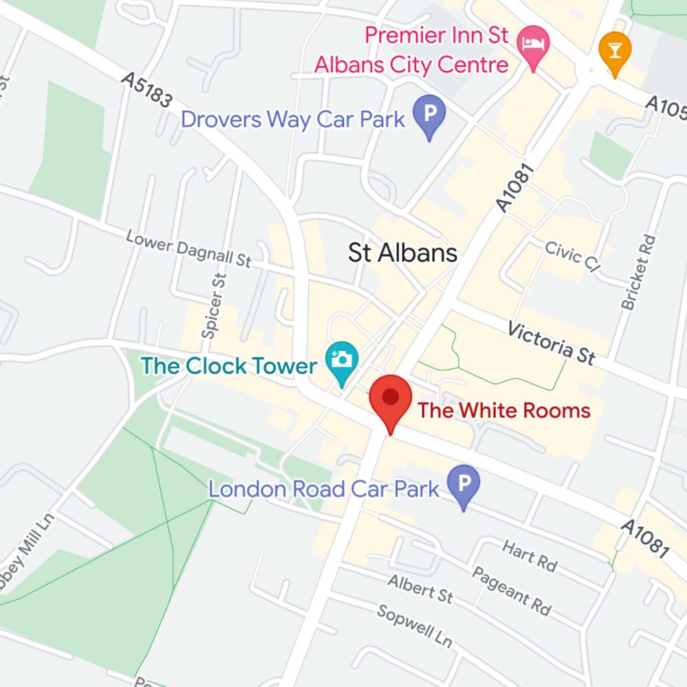 The White Rooms St Albans Map